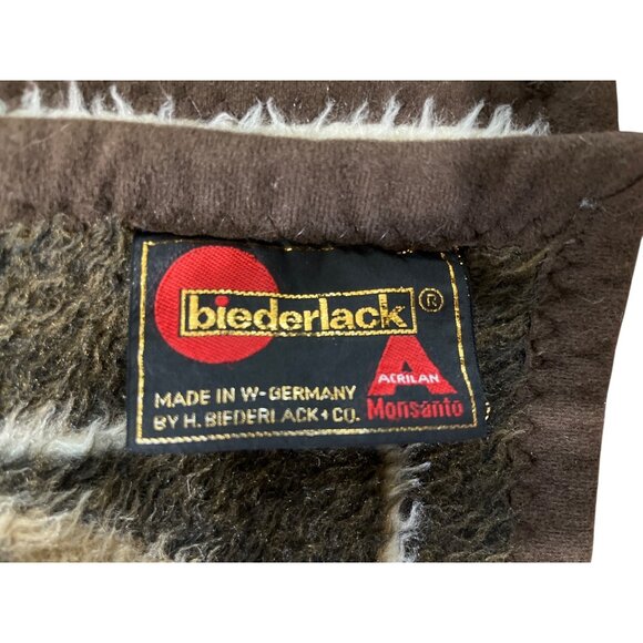 Biederlack Panda Blanket Velour Reversible Vintage Germany Monsanto 54" x 74" - Picture 2 of 5